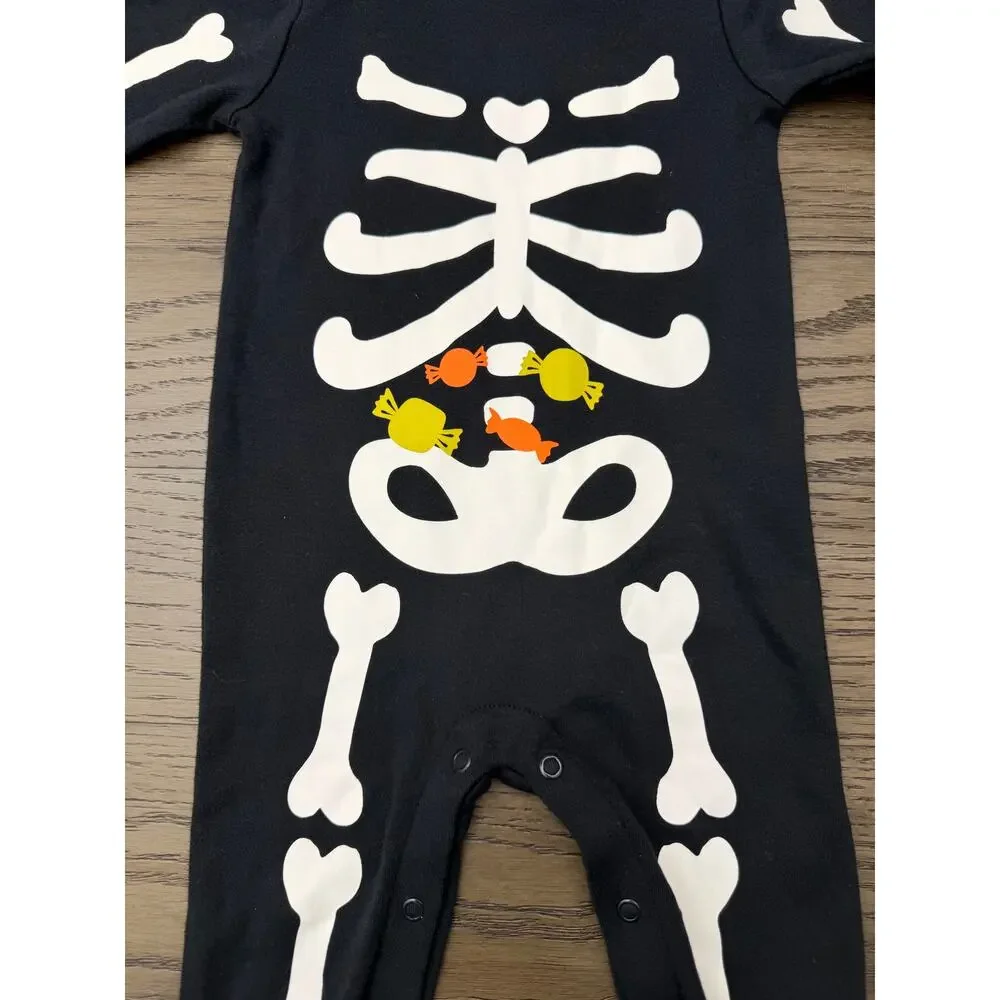NWOT Carter’s Just One You Baby Halloween Skeleton Candy Footed Sleeper 9M